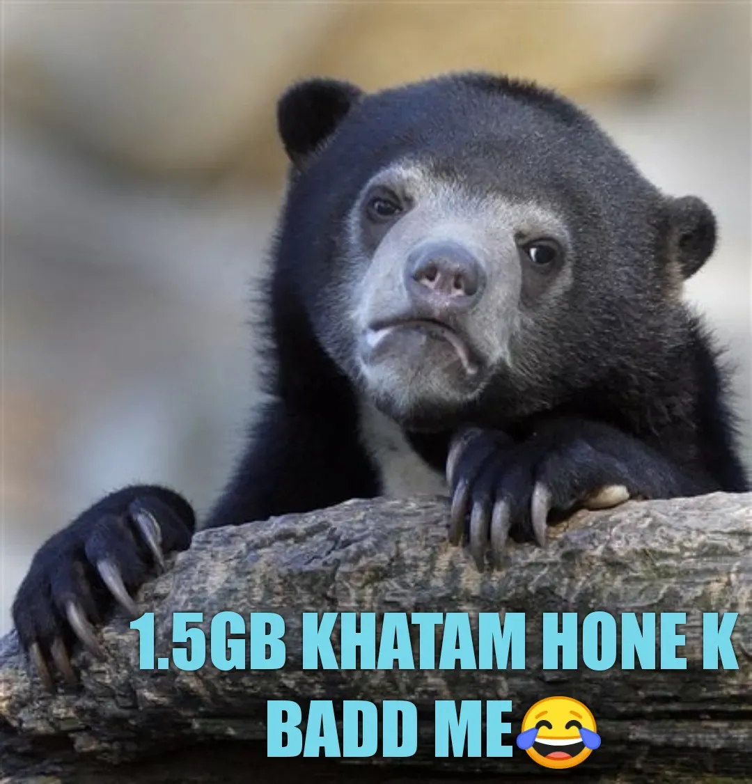 1.5 gb  kis k lye kam pdty😂