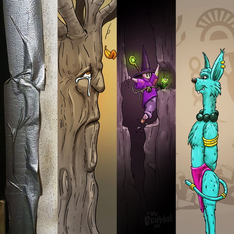 3 drawings inspired by a piece of ducktape i saw