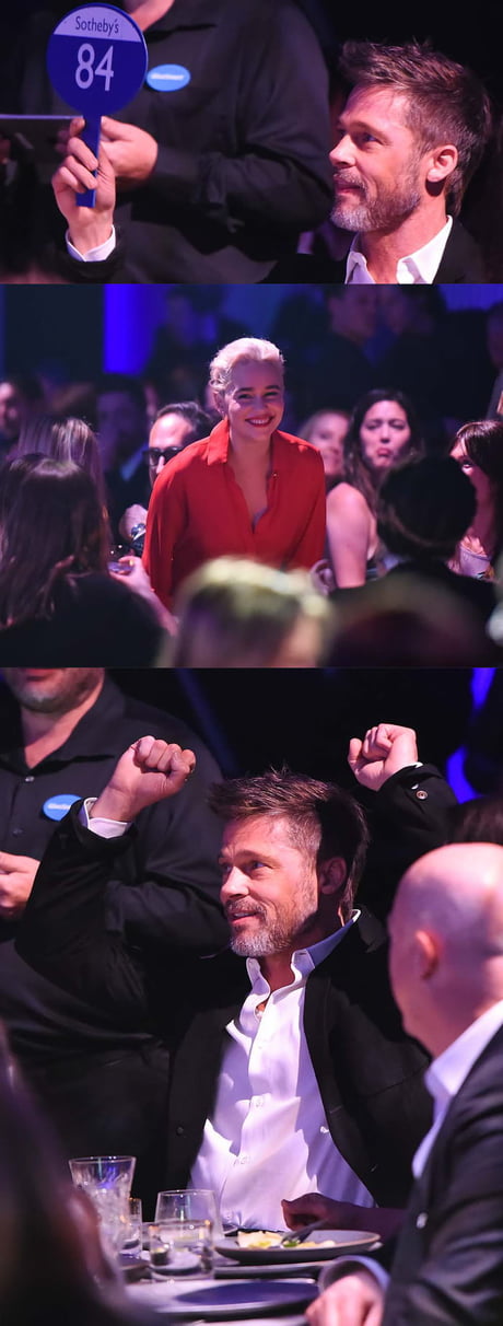 Brad Pitt Bid $120,000 to watch Game of Thrones with Emilia Clarke