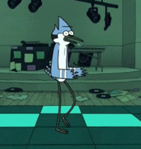 Dancing cartoons face.