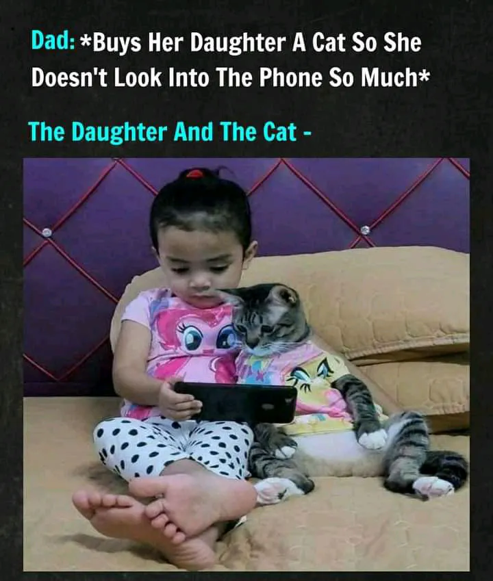 Daughter and cat
