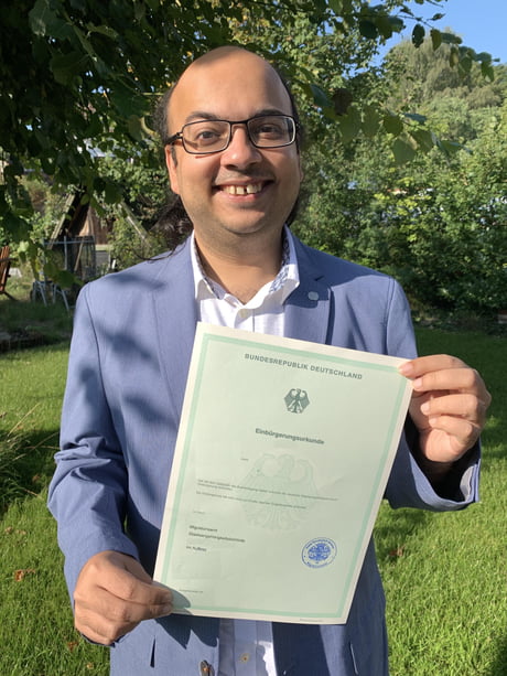 Finally a German citizen! Started from India in 2000, via the US and Fiji. So happy and proud.