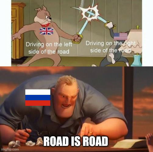 In Russia, road drives you.