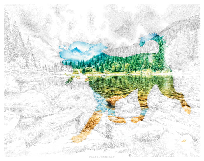 Just a painting of a lake