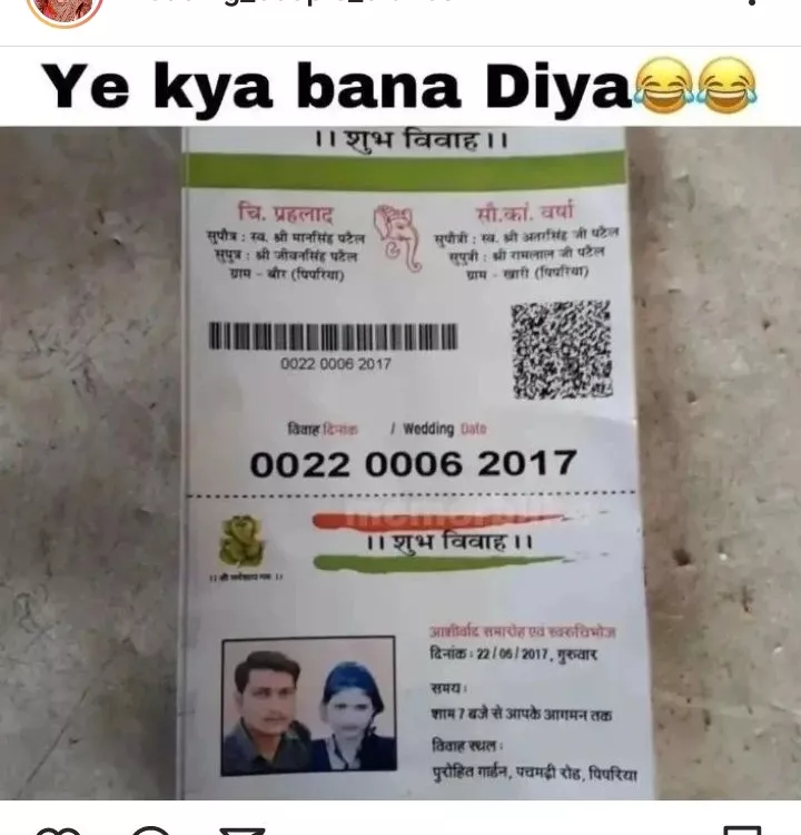 Marrige card