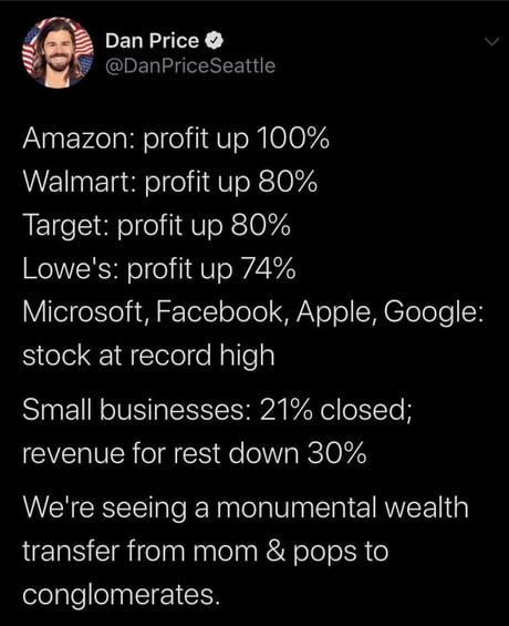 Please support local shops, eat the rich