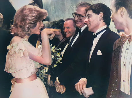 Princess Diana meets Rowan Atkinson, 1984. (Colorized) I haven&#039;t seen any colorized version of this on the internet so I thought I could do some digital magic.