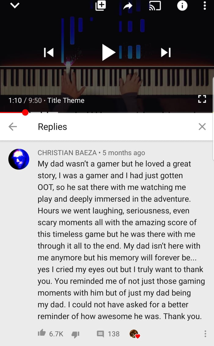 Proof a game can impact someone's life in a positive way