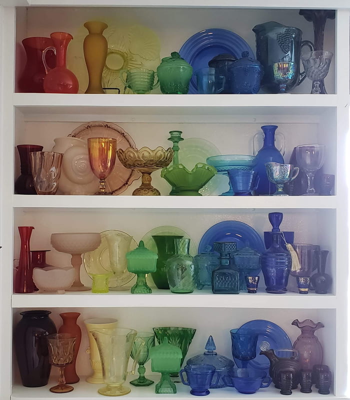Rainbow depression glass Courtesy of C Mcyeargan