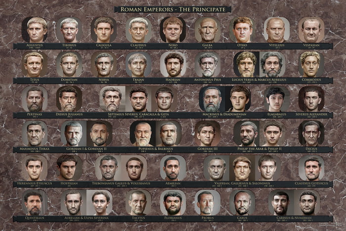 Realistic reconstructions of Roman emperors