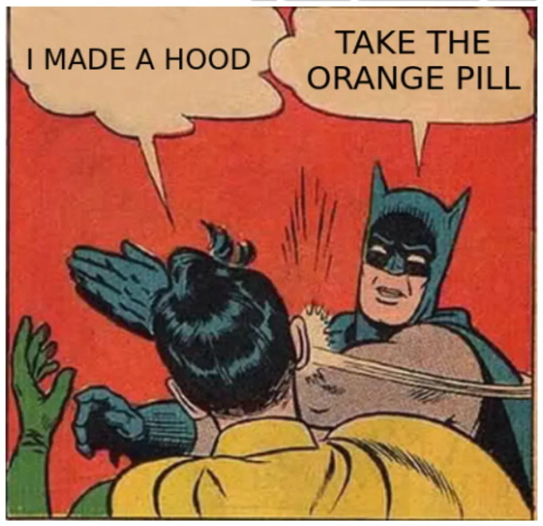 Robin made a hood