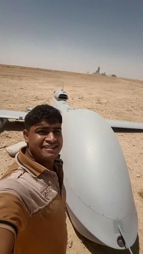 Selfie with a fallen US surveillance drone