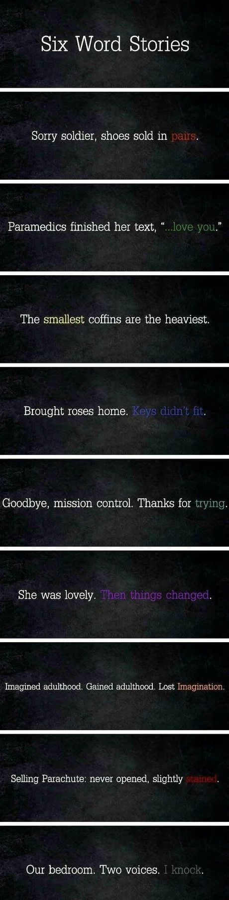 Six word stories