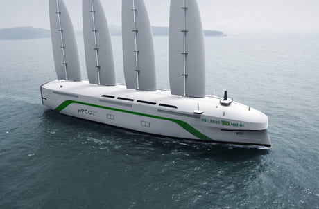 Sweden hopes to build the world's first sail powered cargo ship. It could potentially hold up to 7k vehicles for a transatlantic crossing.