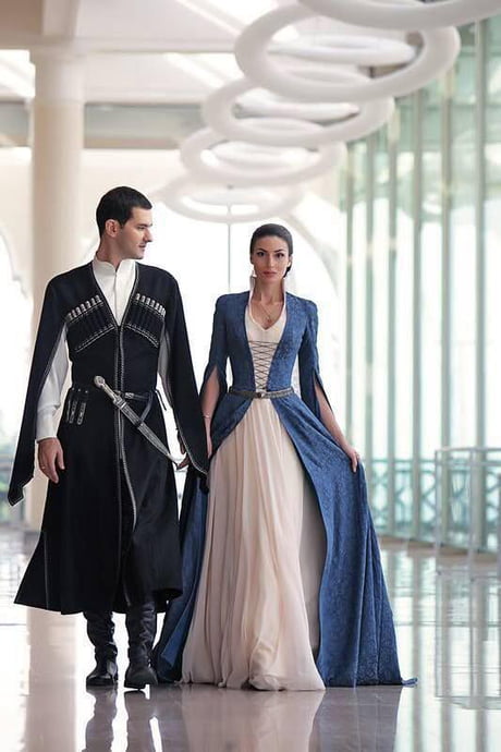 Traditional Georgian wedding attire